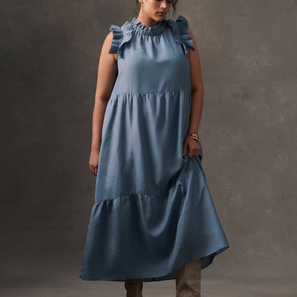 Anthropologie Lucena Tiered Ruffled Maxi Dress